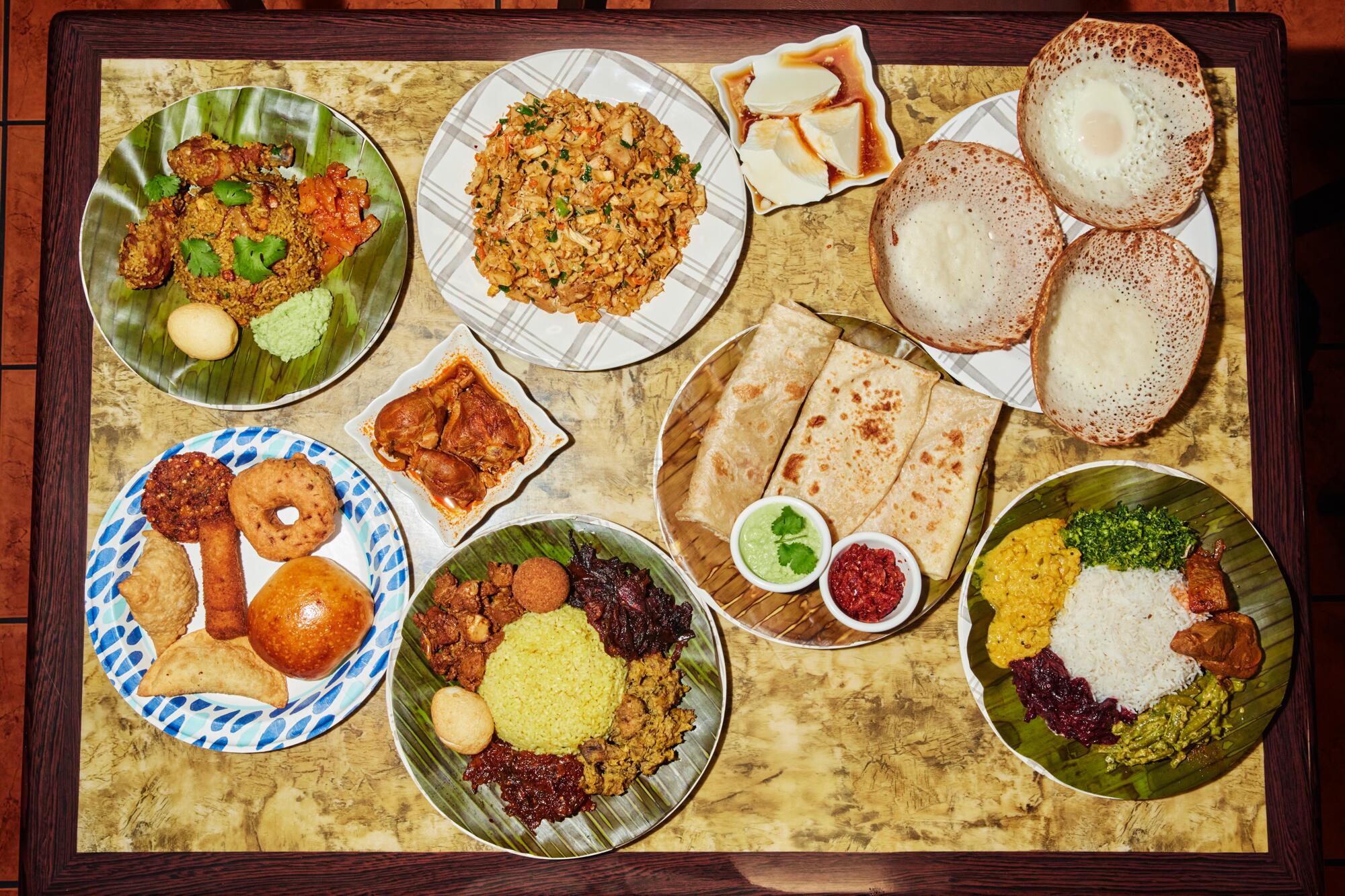 A selection of Sri Lankan dishes from Baja Sub