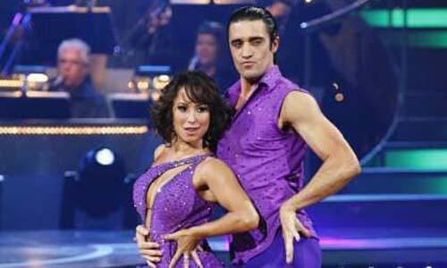 Cheryl Burke and Gilles Marini perform during the Season 8 semifinals of ABC's "Dancing With the Stars."