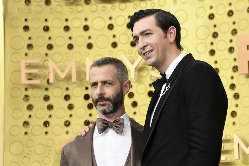 LOS ANGELES, CALIFORNIA - SEPTEMBER 22: (L-R) Jeremy Strong and Nicholas Braun attend the 71st Emmy Awards at Microsoft Theater on September 22, 2019 in Los Angeles, California. (Photo by Frazer Harrison/Getty Images)