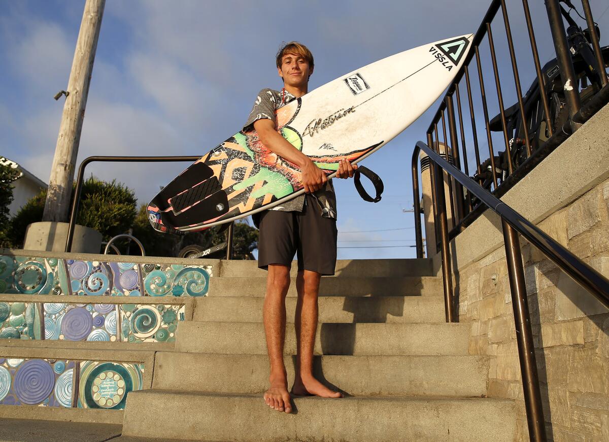 Brayden Belden, a junior at Laguna Beach High, made the junior men's final of the Brooks Street Surfing Classic.