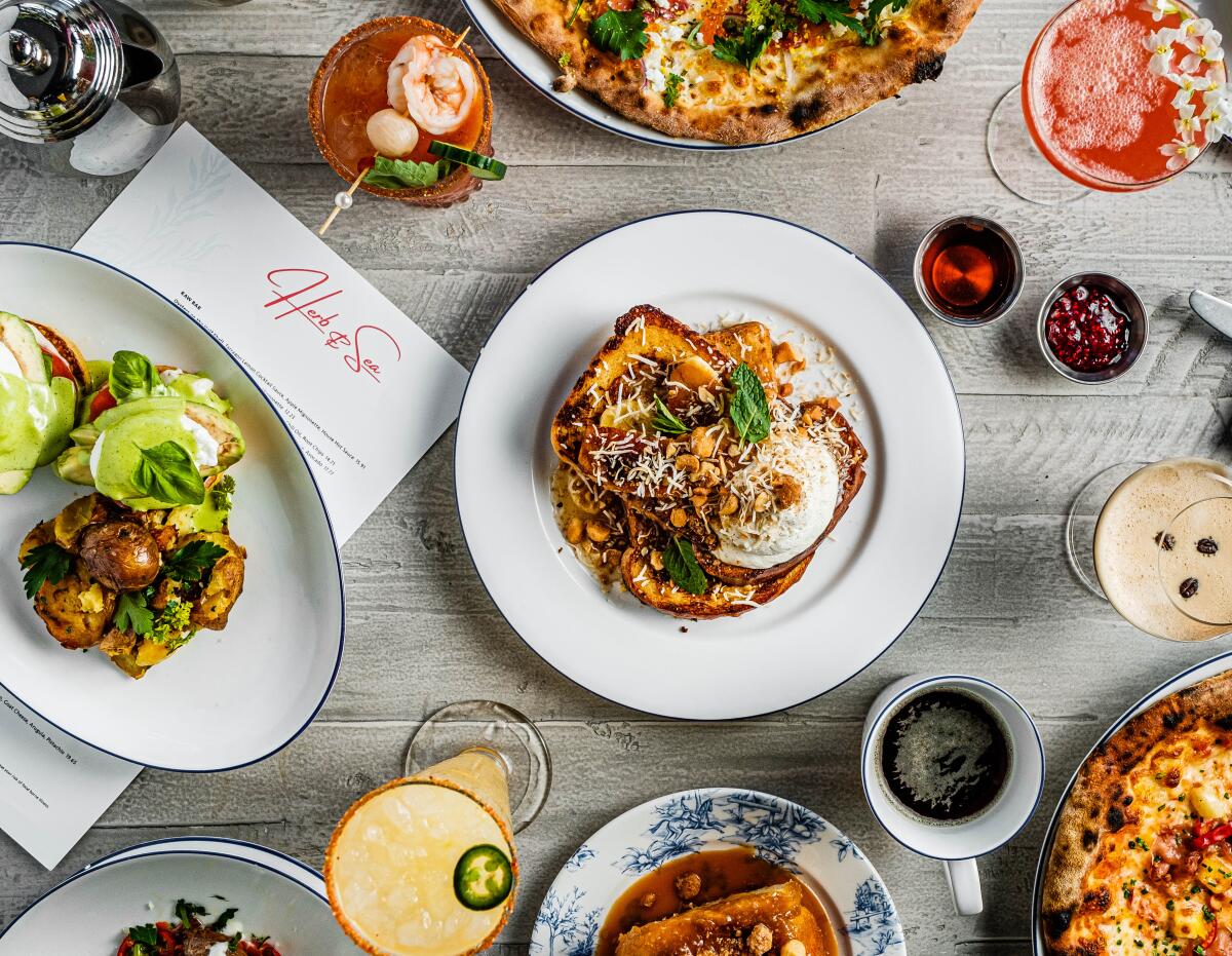 Sunday brunch items at Herb & Sea in Encinitas.