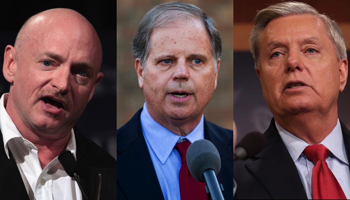 Mark Kelly, Doug Jones, Lindsey Graham