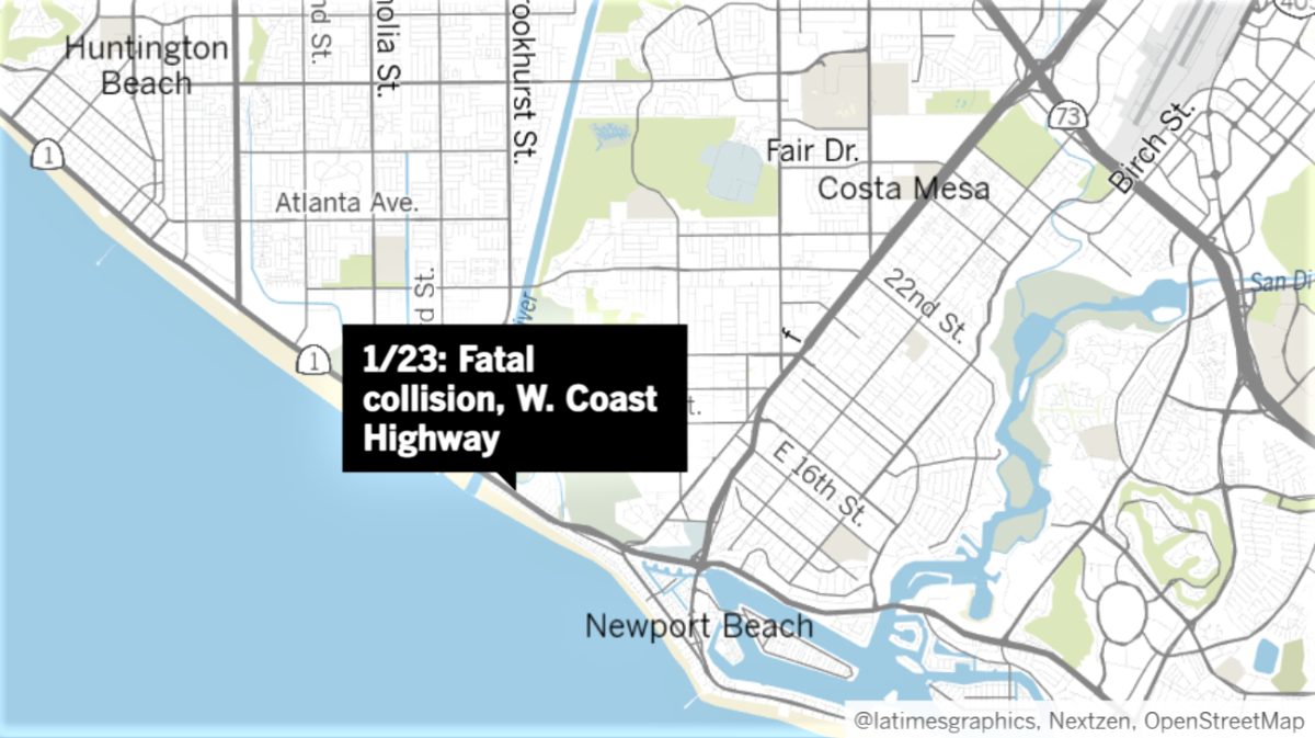 A Huntington Beach man died Sunday following a collision on Coast Highway in Newport Beach.