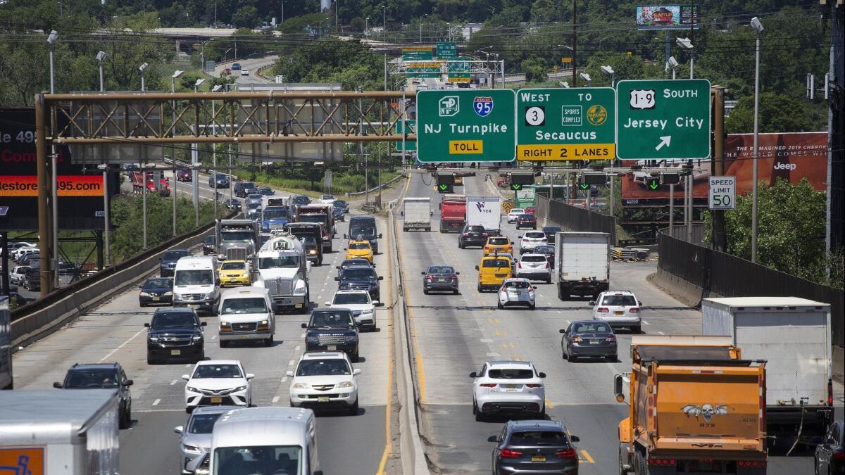 Traffic passes over the Route 495 viaduct, in North Bergen, N.J. A $90-million rehabilitation project is expected to create "severe congestion."