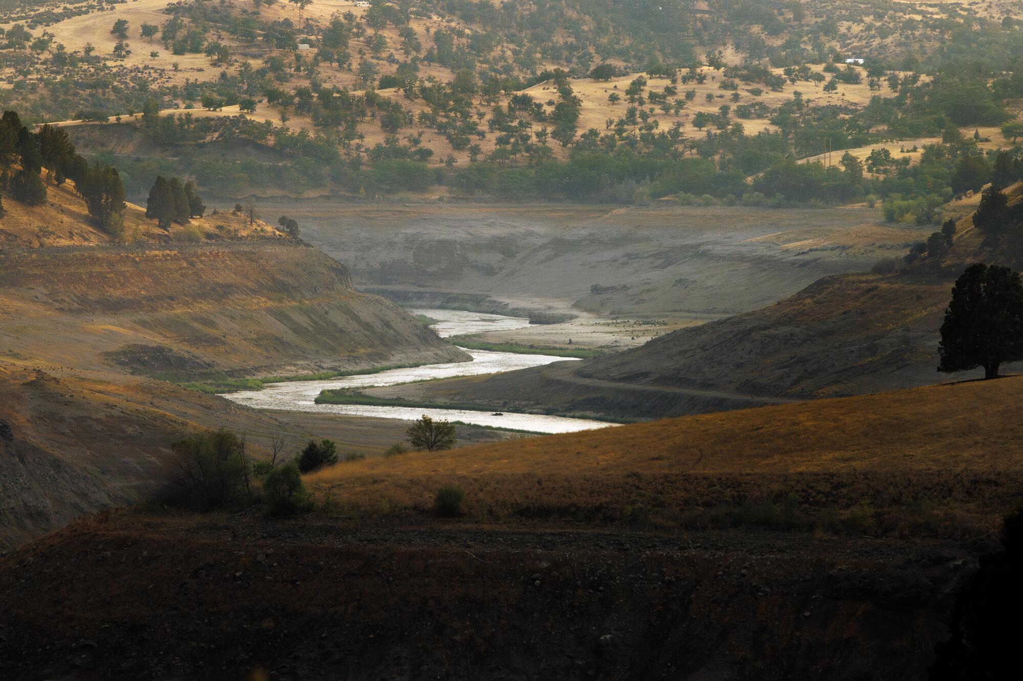 Where reservoirs have been drained, the Klamath River has returned to its historic channel.