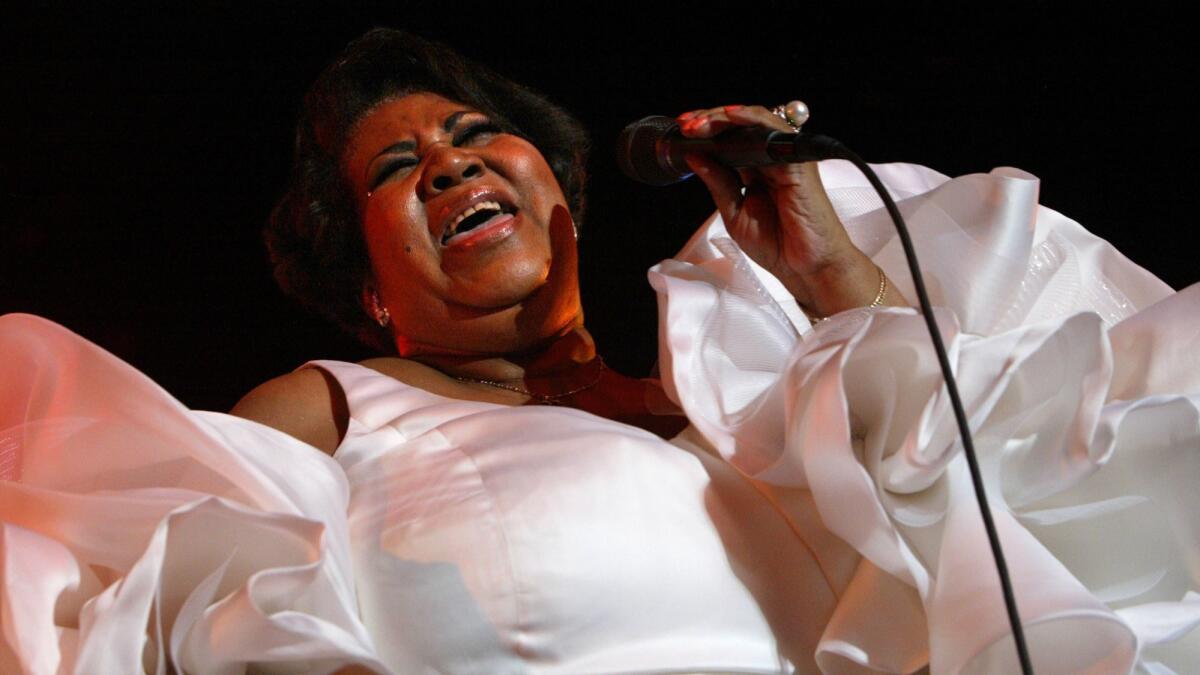 Aretha Franklin at the Greek Theatre in 2004.