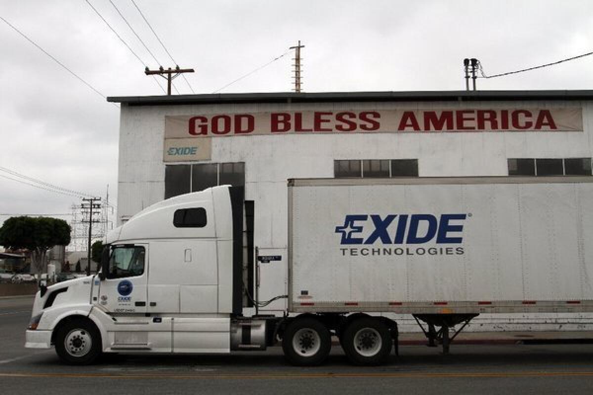 The South Coast Air Quality Management District has asked an independent administrative law panel for an order to halt lead smelting operations at Exide's plant in Vernon "until its air pollution control systems are improved and deemed adequate" to control toxic emissions.