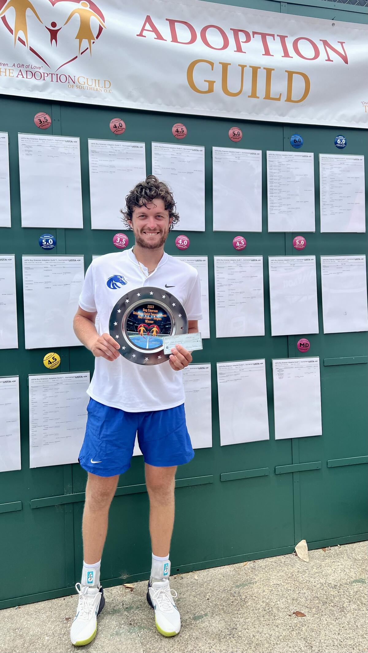 Jett Middleton won the men's open singles title at the Adoption Guild this year.