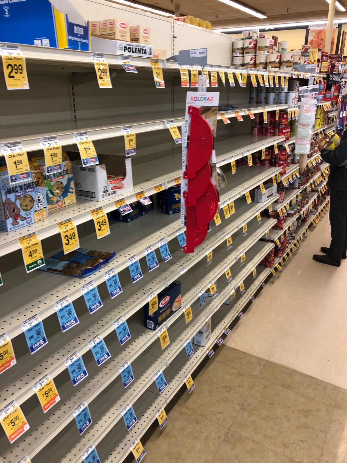 Pasta aisle at Pavilions in Malibu.