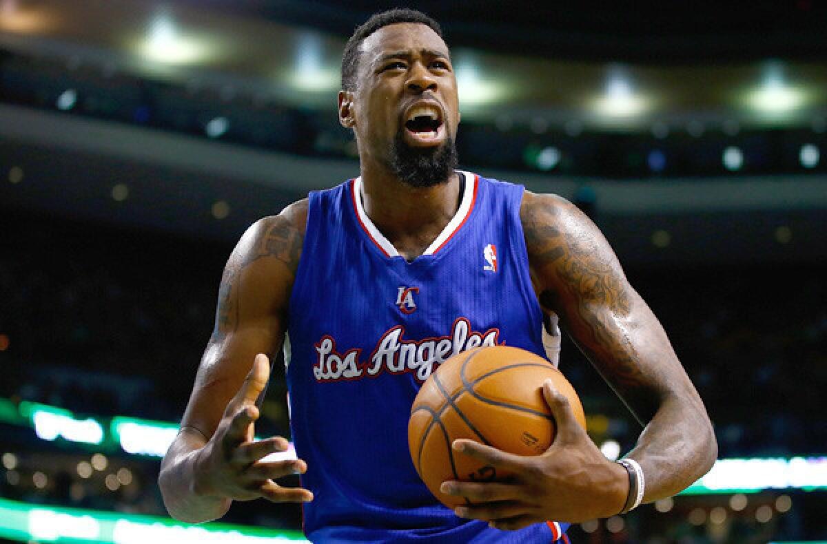 Clippers center DeAndre Jordan entered play Sunday night ranked third in the NBA in rebounding at 13.0 a game and fourth in blocked shots at 2.2.