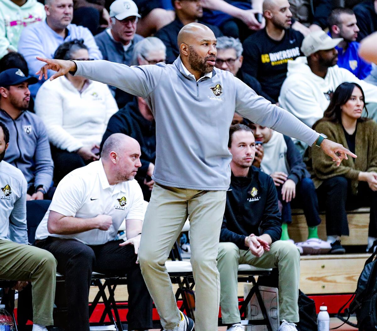 Crespi coach Derek Fisher was trying to rally his team against Harvard-Westlake.