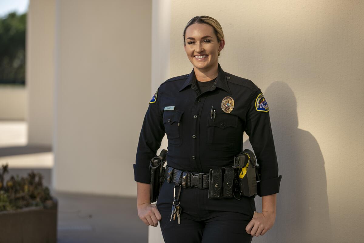 Meghan Haney, a Huntington Beach police officer, was awarded the medal of lifesaving.