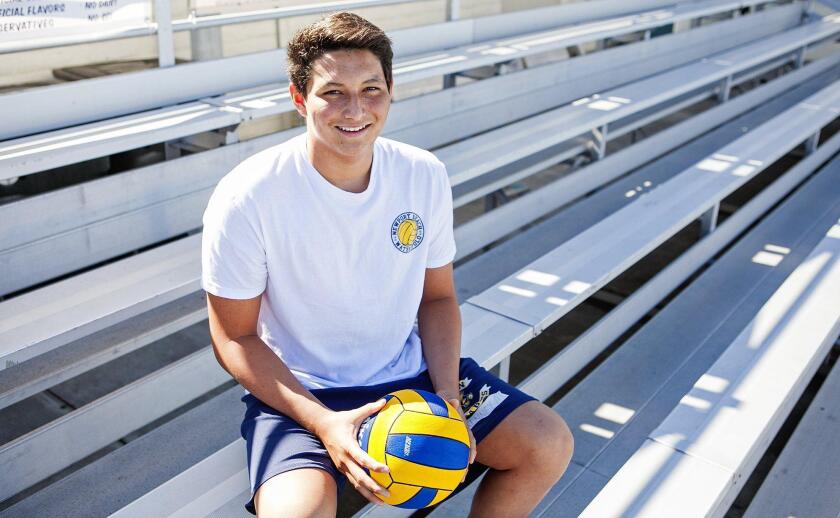 Makoto Kenney is a freshman starter for the Newport Harbor High boys’ water polo team.