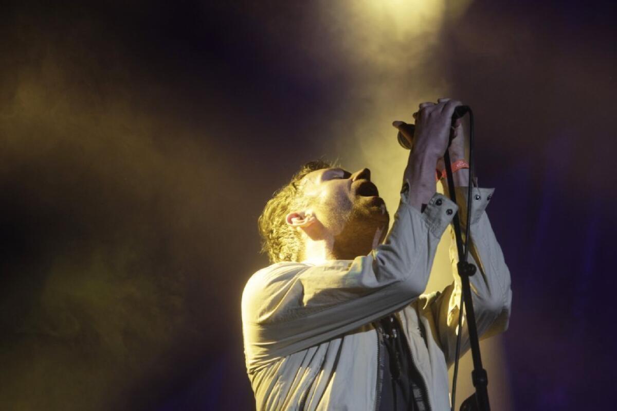 Damon Albarn of the band Blur performs at the14th annual Coachella Music & Arts Festival.