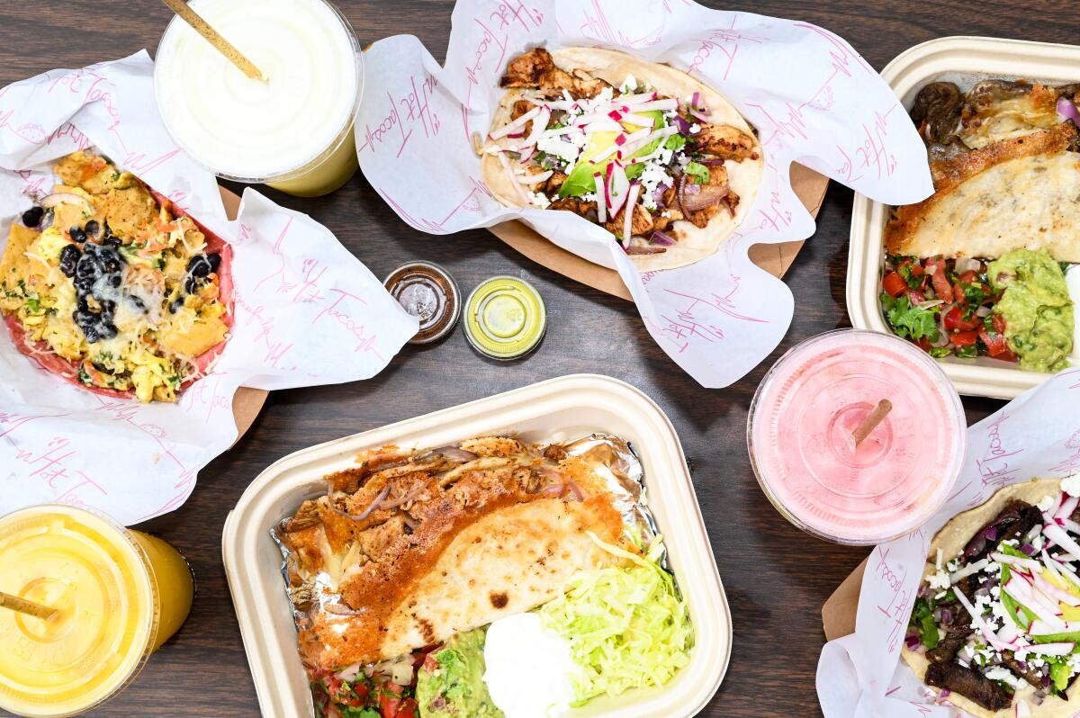 Pink corn tortillas, migas, tacos and more from Veracruz All Natural's just-opened L.A. taco truck.
