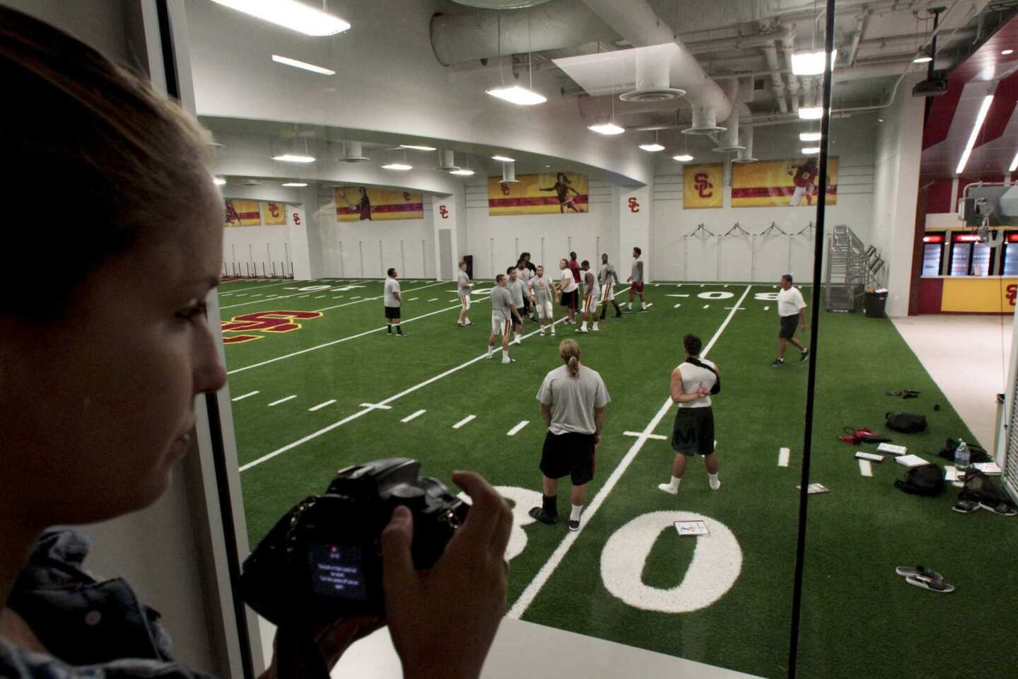 The new John McKay Center at USC includes and an indoor turf field for football practice.
