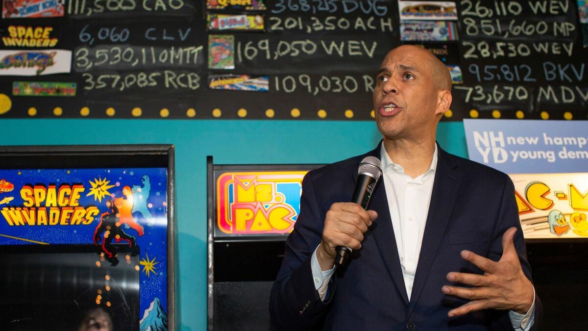 Sen. Cory Booker was one of seven Democratic hopefuls campaigning in New Hampshire over Presidents Day weekend.