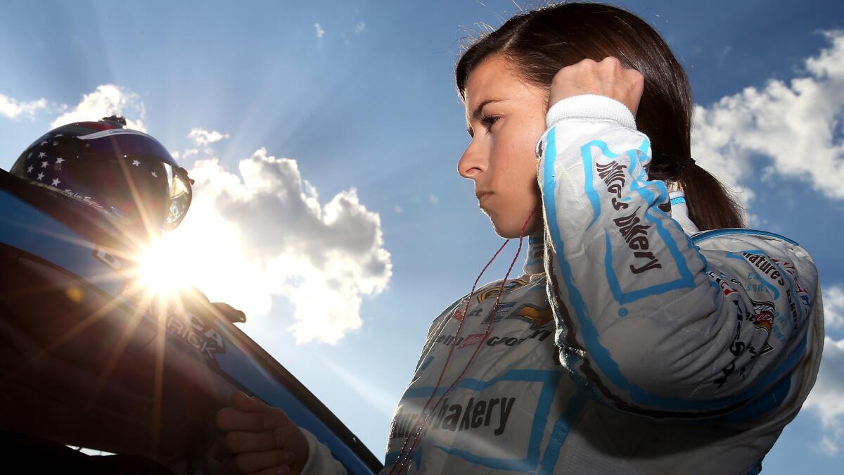 NASCAR driver Danica Patrick prepares for a practice session this week at Daytona International Raceway.