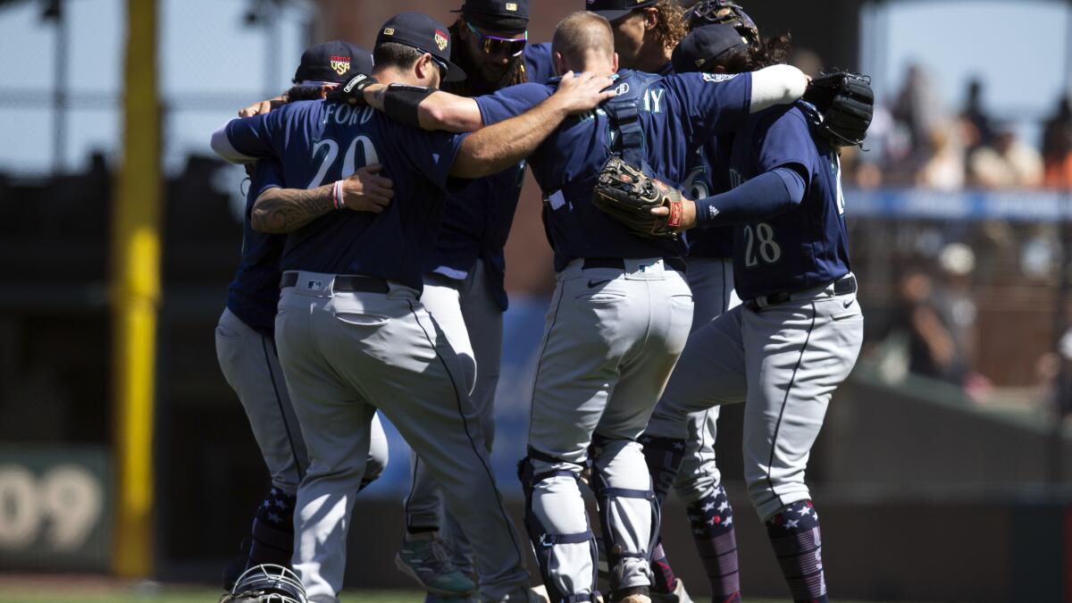 Gilbert pitches five-hit gem, Ford, Pollock homer in Mariners' 6-0 win over  Giants - The San Diego Union-Tribune