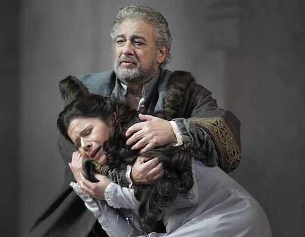 Plácido Domingo plays the title character to Ana María Martínez's Amelia in a dress rehearsal for Los Angeles Opera's production of Verdi's "Simon Boccanegra," at the Dorothy Chandler Pavilion.