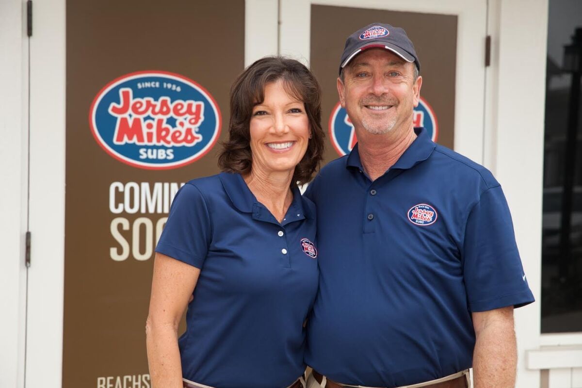 Owners Cathy and Mike Brown opened a Del Mar branch of Jersey Mike’s subs at the Beachside Del Mar shopping center.