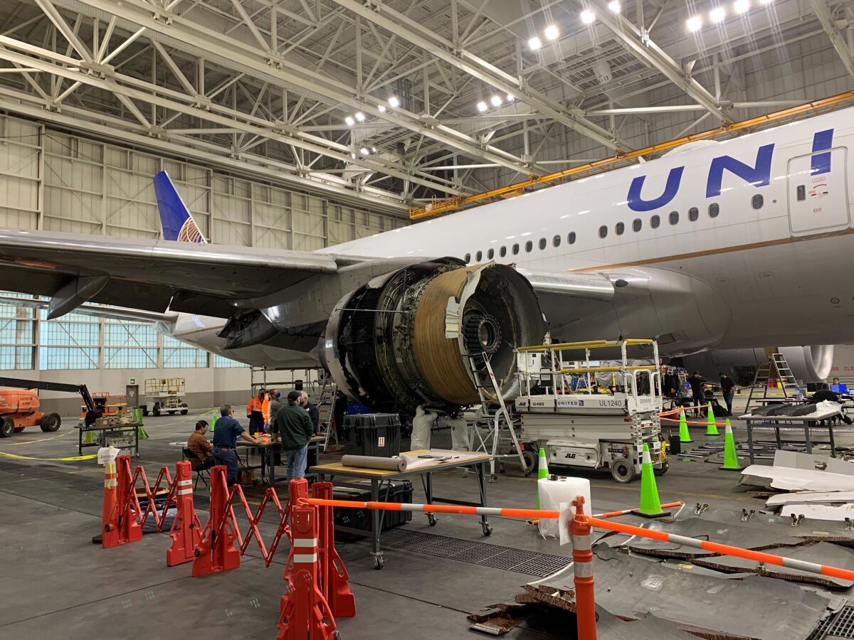 The United Airlines Boeing 777 plane whose right engine failed Saturday