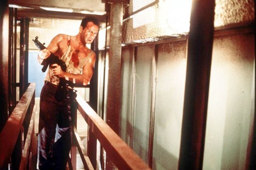 'Die Hard' (1988) It could be the ultimate anti-Christmas Christmas movie. Bruce Willis break-out action debut, in which he manages to single-handedly kill or maim an entire office building of terrorists on Christmas Eve, has become a holiday perennial as beloved as Miracle on 34th Street. And it really does have something for everyone. Love the holidays for all the Christmas tunes on the radio? Die Hards soundtrack features everything from the (then) current (Run DMCs Christmas in Hollis) to the classic (Beethovens Ode to Joy is used to stirring effect). Prefer to see a man strangled to death in chains and strung from the ceiling? Die Hard provides there as well.