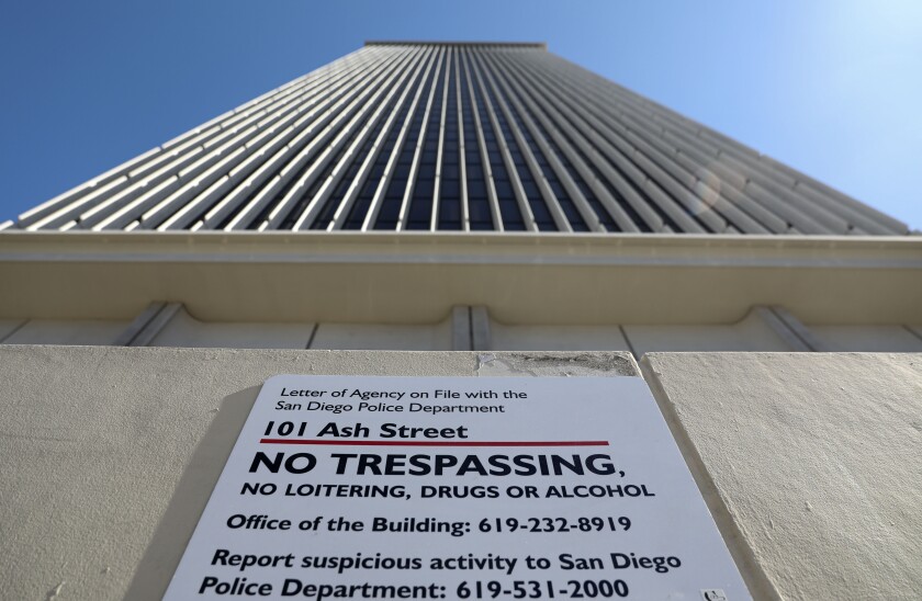 The 101 Ash Street building in Downtown San Diego was leased by the city in 2017.