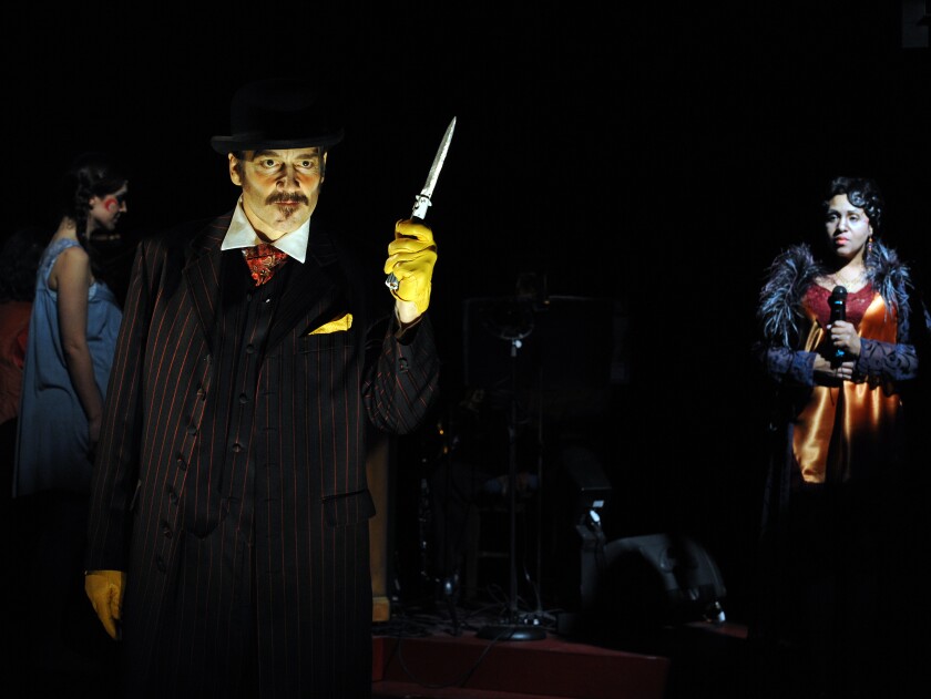 Jeffrey Meek as Jack the Knife in San Diego Repertory Theatre's "Threepenny Opera" in 2009.