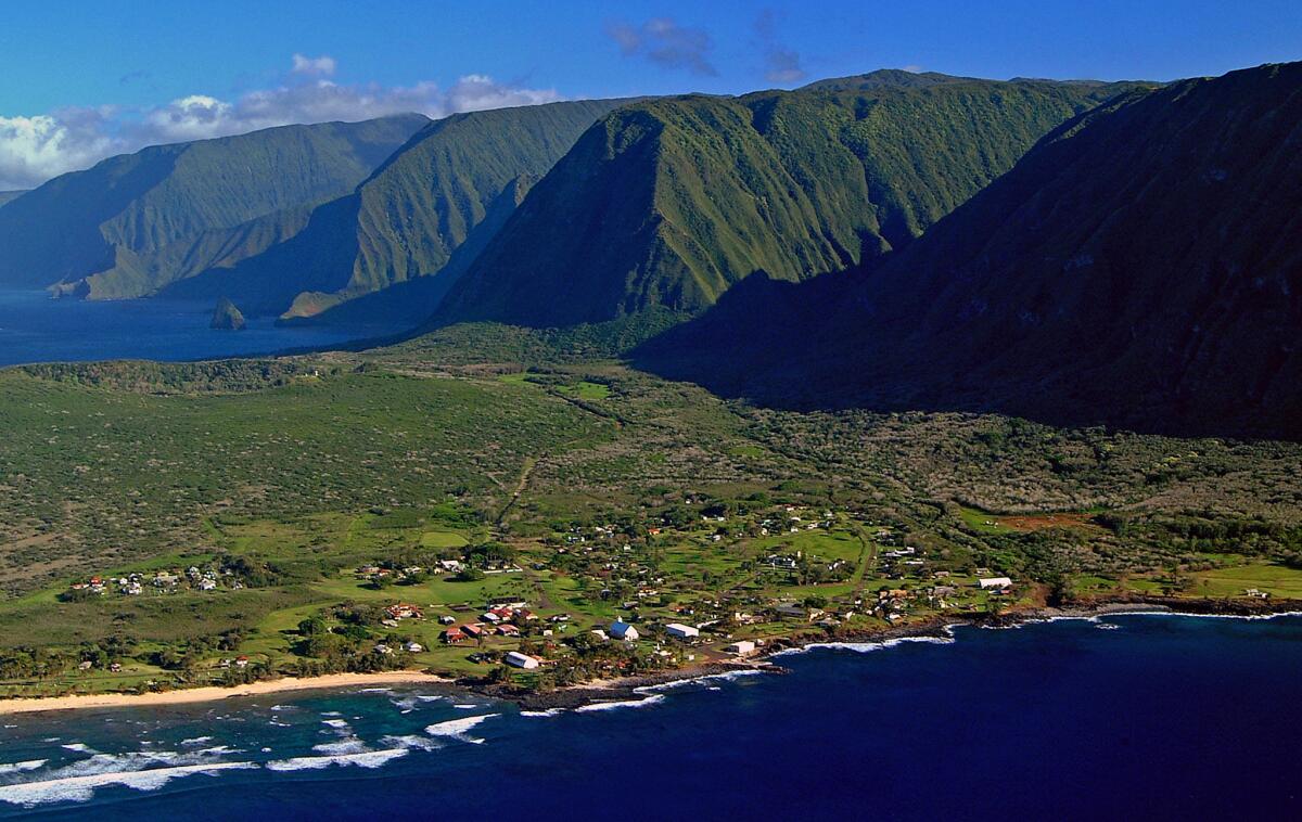 Overview of Kalaupapa, Molokai, where Father Damien ministered to those suffering what was called leprosy. A street in New York will be named for the priest.
