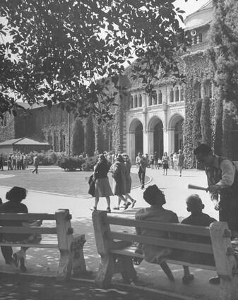 Millspaugh Hall at Los Angeles City College, seen here in 1946, dated to the 1920s, when the Vermont Avenue campus was home to the Southern Branch of the University of California. That school later moved to Westwood and became UCLA. The hall was demolished in the 1960s because it didnt meet earthquake standards.