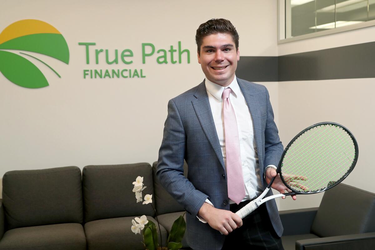 Financial advisor Joseph Di Giulio, 26, is a former junior tennis champion from Newport Beach.