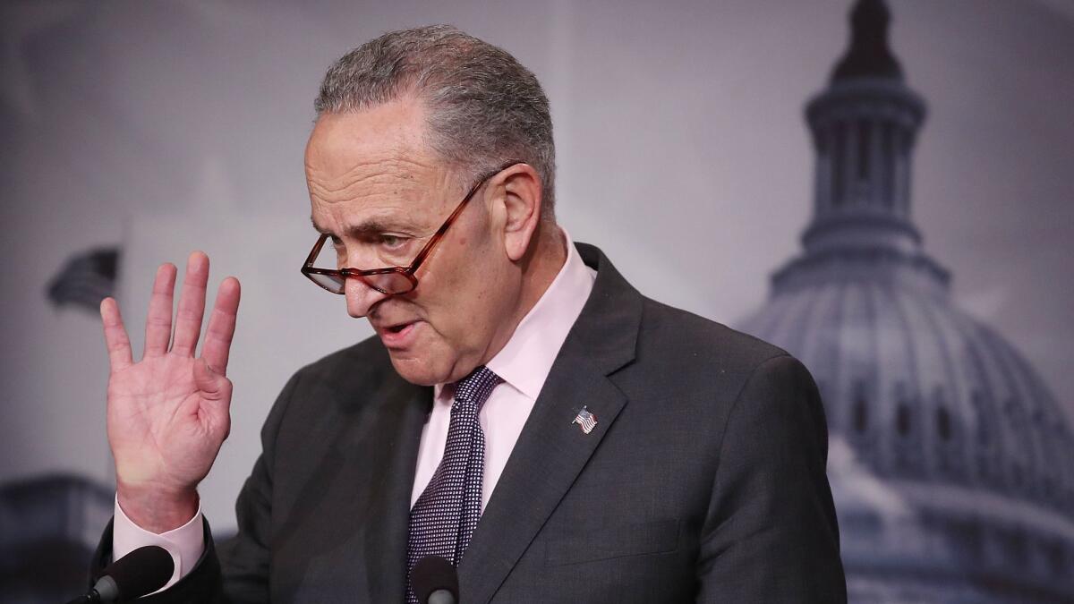 Senate Minority Leader Charles E. Schumer (D-N.Y.) on Friday introduced legislation to decriminalize marijuana.