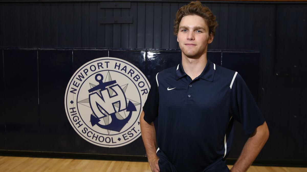 Newport Harbor senior outside hitter Dayne Chalmers had 20 kills and 11 digs in the Sailors' CIF Southern Section Division 1 title match win over Manhattan Beach Mira Costa.