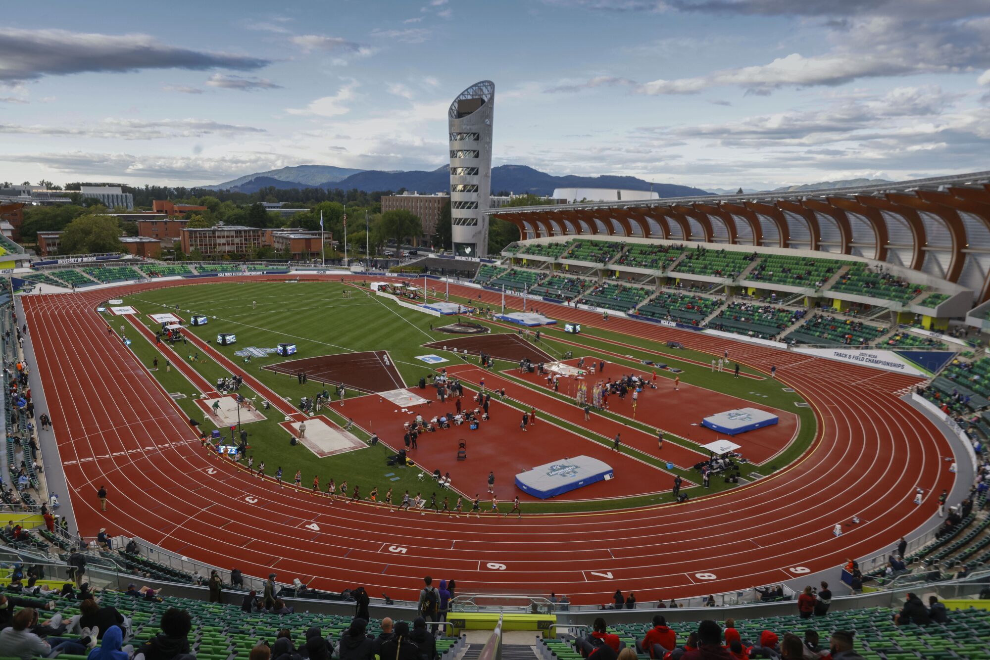 A panoramic view of Hayward Field in Eugene, Ore.