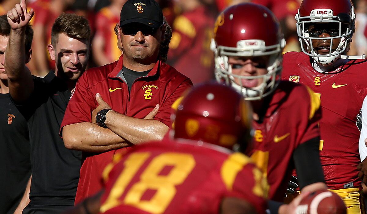 First-year Coach Steve Sarkisian has promised the Trojans will play for championships, but the 2014 season will end in the Holiday Bowl against Nebraska on Saturday.