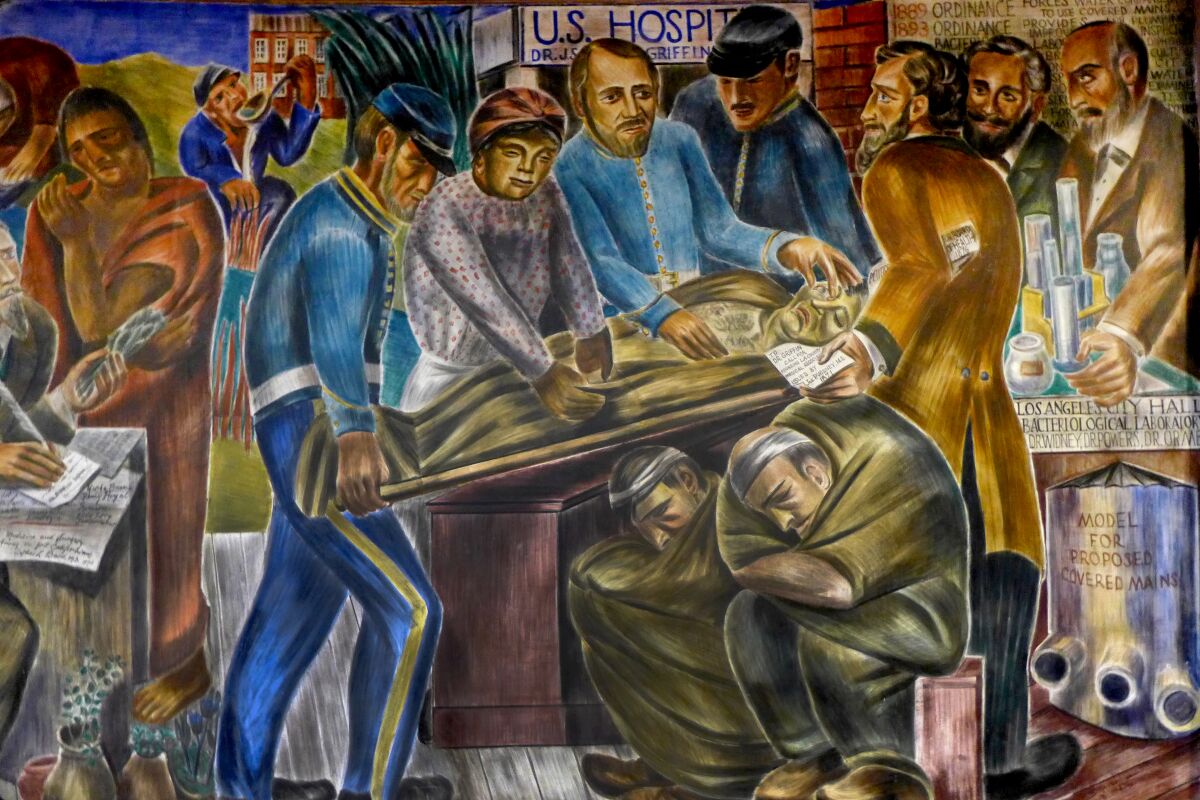African American midwife Biddy Mason depicted by artist Bernhard Zakheim in 1930s murals at UC San Francisco .  