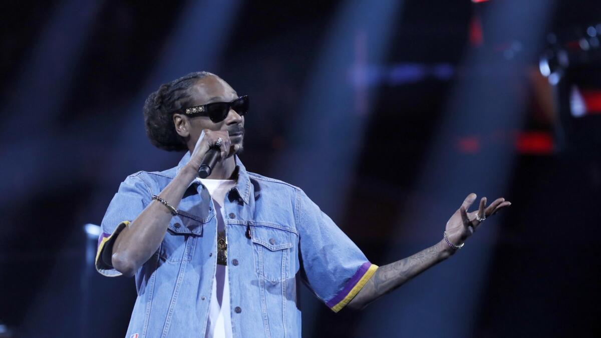 Snoop makes an appearance at the 2018 NBA All-Star Game at Staples Center in Los Angeles on Feb. 17.