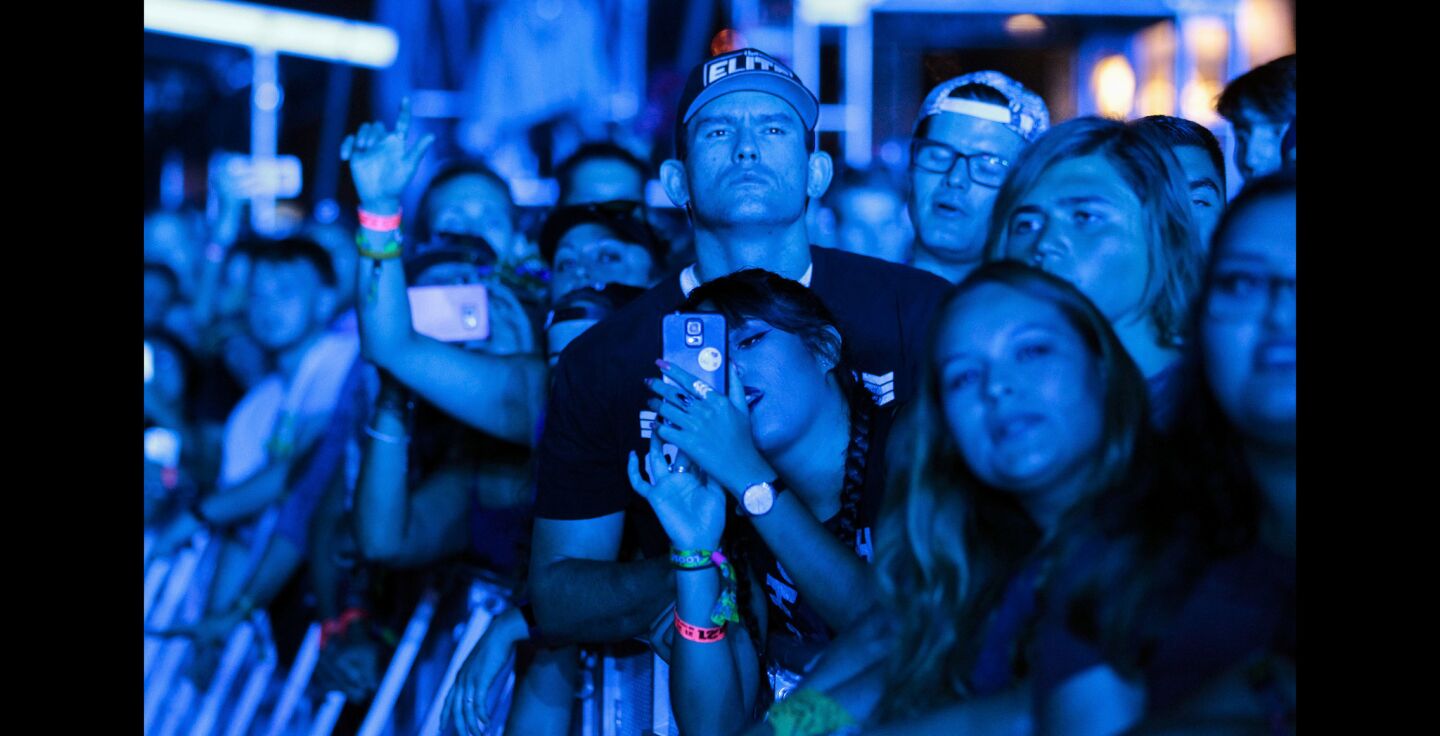 Fans watch the Red Hot Chili Peppers perform during KAABOO.