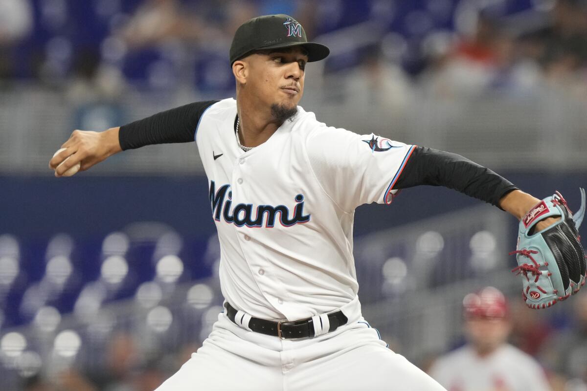 Marlins send rookie pitcher Eury Pérez back to minors, recall RHP