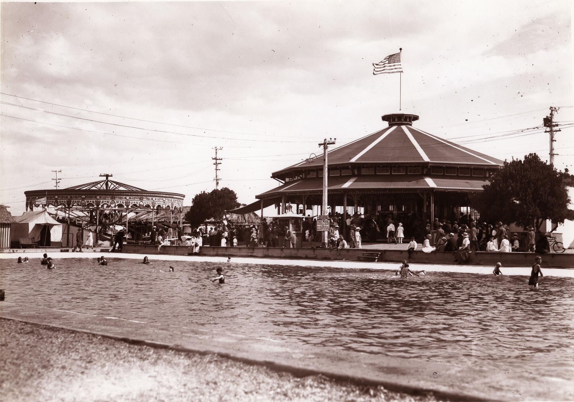 Carousel at the Tent City summer resort in Coronado in 1915.