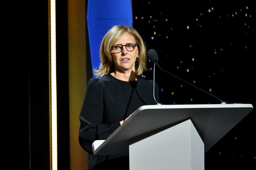 Director Nancy Meyers accepts the award for Laurel Award for Screenwriting Achievement