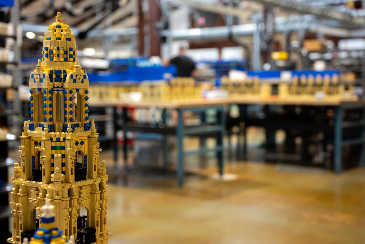 This Lego model takes inspiration from the California Tower at Balboa Park