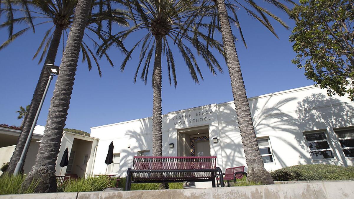 The west entrance to Laguna Beach High School.