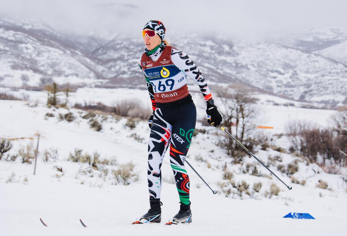 Mexican cross-country skier Karla Schleske competes in the BSF Nationals at Solider Hollows, Utah, on Jan. 11.