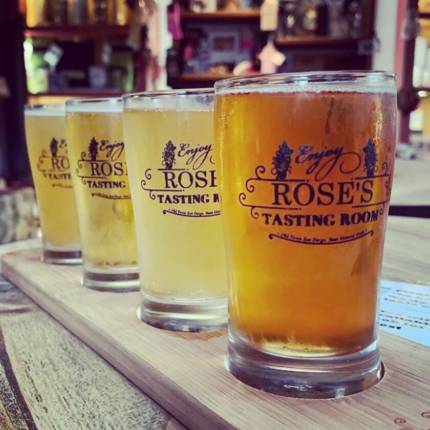 Promoting locally produced wines and microbrews—especially those from Ramona—is central to Rose’s Tasting Room.