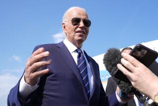 President Joe Biden speaks with reporters at Andrews Air Force Base, Md., Monday, July 15, 2024. as he heads to Las Vegas. (AP Photo/Susan Walsh)