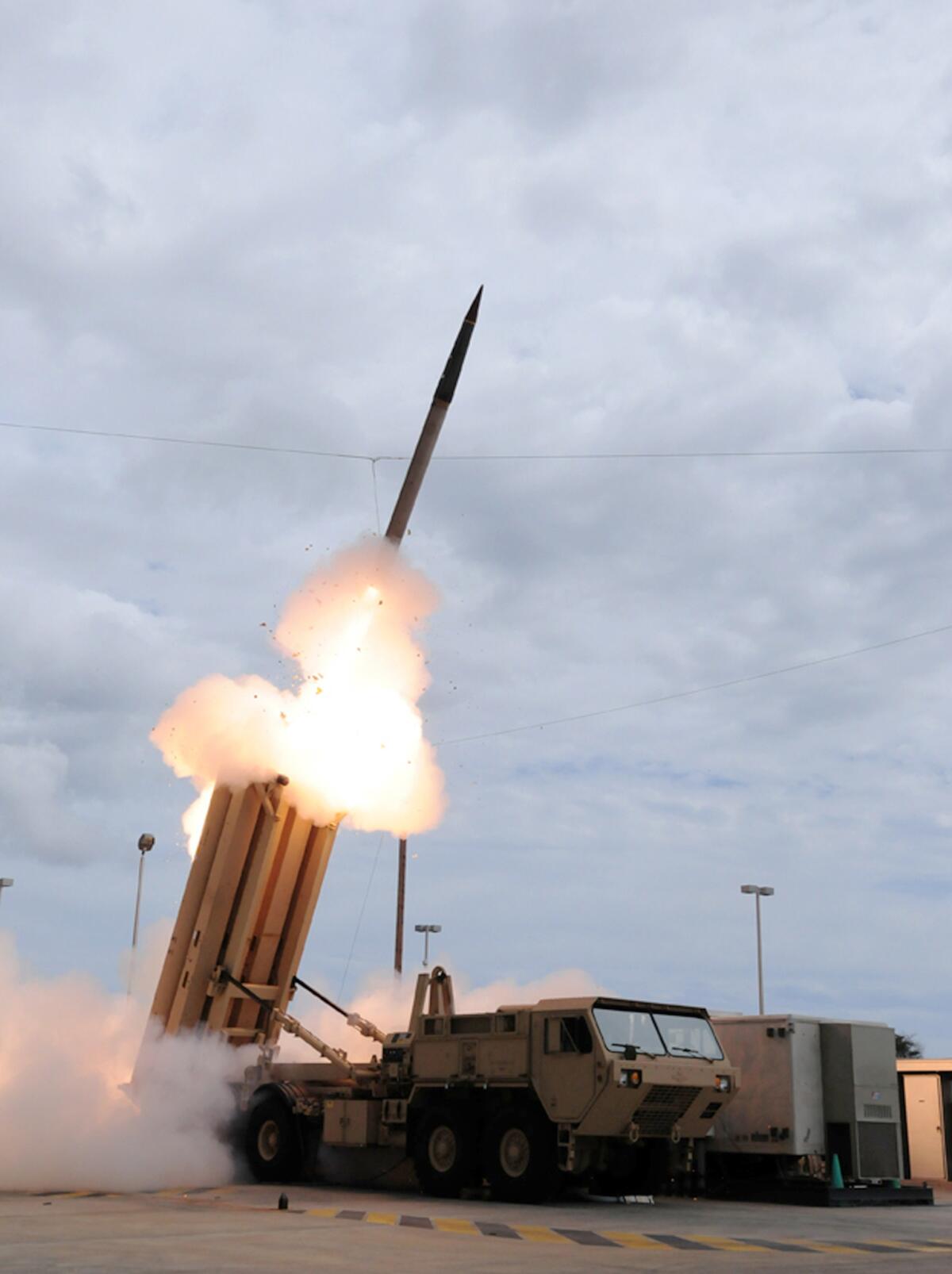 A THAAD missile is launched during a 2009 test.