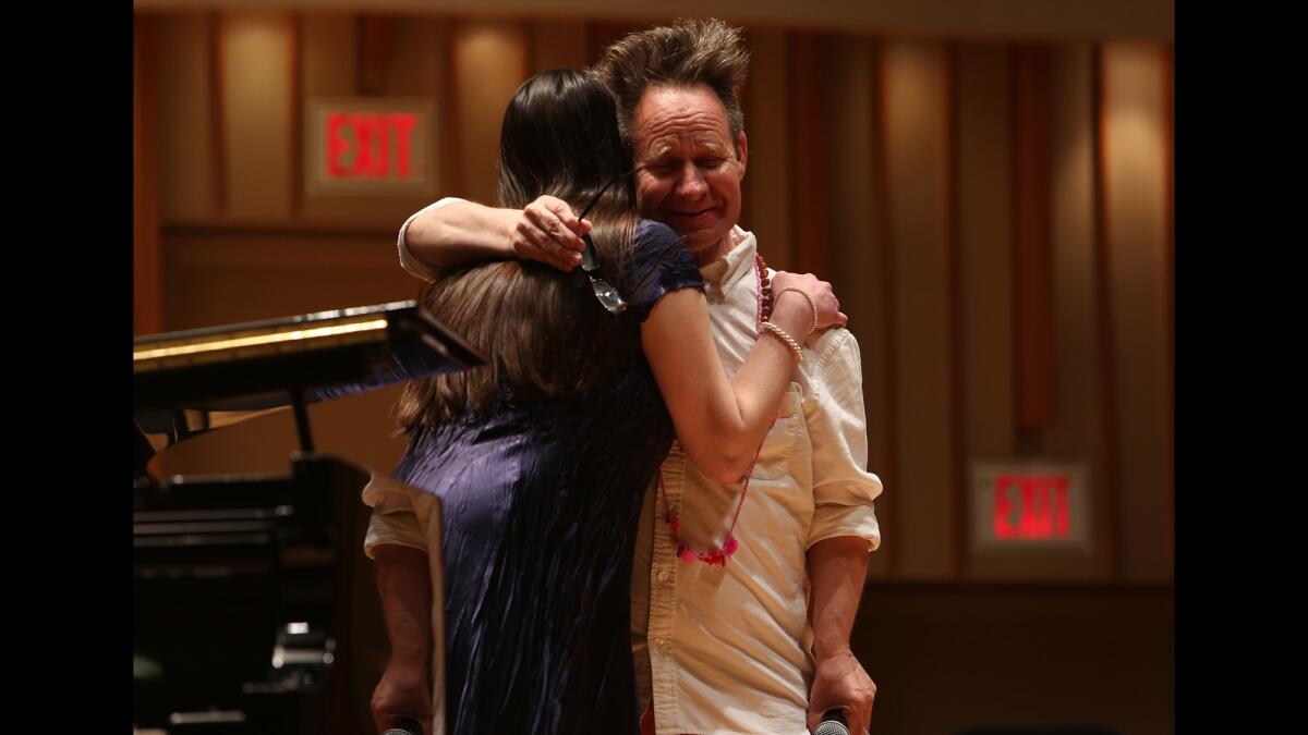 Peter Sellars, right, teaches a master class at SongFest in 2016.