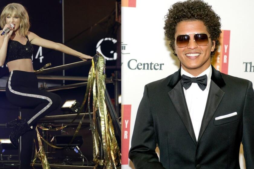 Taylor Swift and Bruno Mars are scheduled to perform in May at Las Vegas' Rock in Rio music festival.